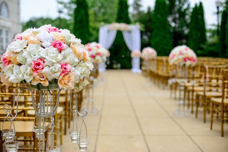 Castle Wedding Aisle Decorations